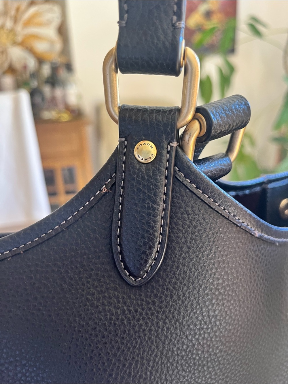 Coach Leather Tote Bag with gold tone hardware - Picture 10 of 15